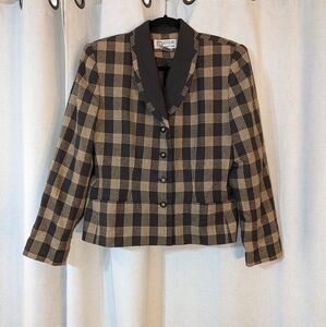 Vintage Cream And Brown Academia Blazer